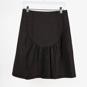 Miu Miu Brown Wool Drop Waist Skirt